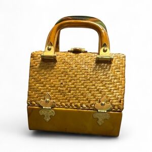 Vintage Rodo Woven wicker top-handle bag